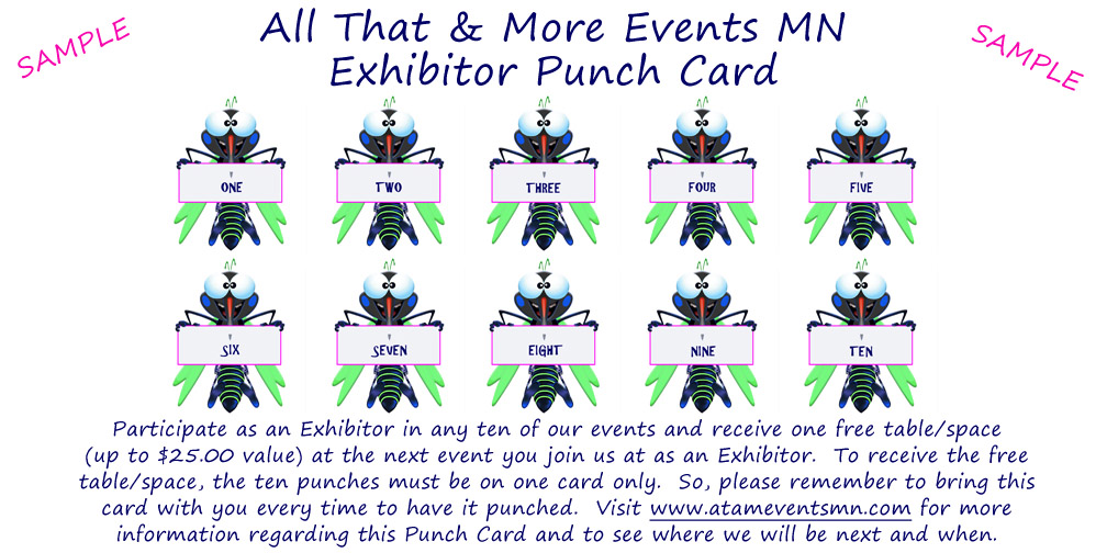 All That & More Events MN Exhibitor Punch Card